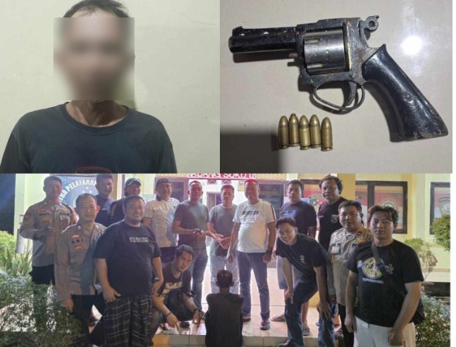Menyimpan Senpi rakitan,warga paruh baya diamankan petugas